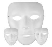 Whyzsjnclg Masque de bricolage, 3 pièces masque d'Halloween intégral 7, 1 x 5, 9 pouces blanc pour femmes bricolage mascarade vierge uni pour costumes de roman, projets artistiques cosplay, théâtre