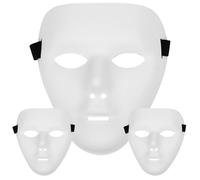 Whyzsjnclg Masque de bricolage, 3 pièces masque d'Halloween intégral 7, 7 x 6, 5 en blanc pour hommes bricolage mascarade vierge uni pour costumes de roman, projets artistiques cosplay, théâtre