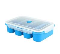 Whyzsjnclg Moules de congélation des aliments, Cube de soupe en Silicone, moules récipient congélation des aliments avec couvercle 4 Cubes pour repas en sauce bleu, grand Cube soupe