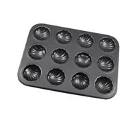 Whyzsjnclg Plaque de cuisson en forme, plaque de cuisson en forme, moule à Madeleine antiadhésif à 12 cavités, moule gâteau en acier au carbone, Madeleine