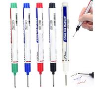 Whyzsjnclg Stylo marqueur 5 pièces, pointe longue de 20mm, 5 couleurs, pour charpentiers et constructeurs