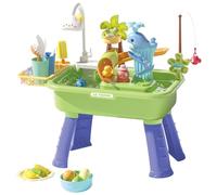 Whyzsjnclg Table à Eau pour Les Tout-Petits de 1 à 3 Ans, évier de Jeu électrique pour Enfants avec Pieds Courants et Amovibles, évier Jeu éducatif avec Robinet Rotatif 180 °, avec Course
