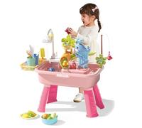 Whyzsjnclg Table à Eau pour Les Tout-Petits de 1 à 3 Ans, Table Eau pour Enfants, évier de Jeu électrique avec Course avec Pieds Amovibles, évier Jeu éducatif avec Robinet Rotatif 180 °, avec Course