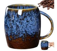 Whyzsjnclg Tasse à café, tasse en céramique 13, 5 oz de café en céramique, grand thé avec poignée glaciaire Blue Porcelain Christmas Cadeaux pour le thé chaud et chaud