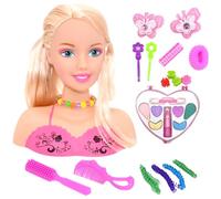 Whyzsjnclg Tête de poupée, 1 Set têtes de poupée pour Coiffure pour Enfants avec Accessoires