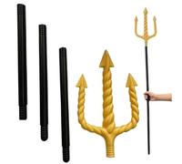 Whyzsjnclg Trident Lance Trident dorée de 119, 4 cm de Long pour Enfants et Adultes pour Diable des Mers, Fourche décorative du Diable d'halloween avec 3 Sections, Jouet Cosplay