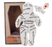 Whyzsjnclg Voodoo Dolls 8, 5x5, 1 Pouces Polyester Blanc pour la libération émotionnelle, poupée effrayante Vengeance poupées d'horreur négatives avec des Impressions Difficiles