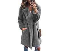 WHZXYDN Automne Et Hiver Nouveau Style Dames Mi-Longueur Col De Costume Manteau en Fausse Fourrure
