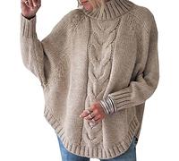 WHZXYDN Chandail Tricoté à Manches Chauve-Souris d'automne Et d'hiver pour Femmes