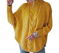 WHZXYDN Chandail Tricoté à Manches Chauve-Souris d'automne Et d'hiver pour Femmes