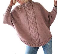 WHZXYDN Chandail Tricoté à Manches Chauve-Souris d'automne Et d'hiver pour Femmes
