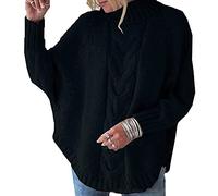 WHZXYDN Chandail Tricoté à Manches Chauve-Souris d'automne Et d'hiver pour Femmes