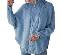 WHZXYDN Chandail Tricoté à Manches Chauve-Souris d'automne Et d'hiver pour Femmes