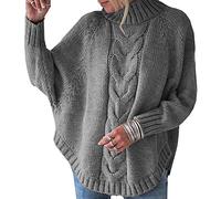 WHZXYDN Chandail Tricoté à Manches Chauve-Souris d'automne Et d'hiver pour Femmes