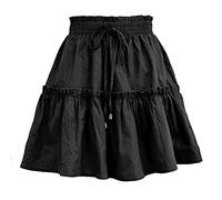 WHZXYDN Jupe Courte De Mode D'éTé Jupe De Couleur Unie éLastique Taille Haute pour Femmes