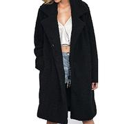 WHZXYDN Long Manteau en Fausse Fourrure Manteau DéContracté pour Femmes Automne Et Hiver Veste De Mode Noir M