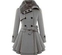 WHZXYDN Nouveau Manteau en Laine Long Et Mince pour Femmes Manteau en Laine à Double Boutonnage Trench-Coat pour Femmes