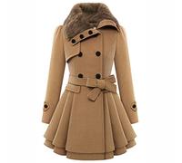 WHZXYDN Nouveau Manteau en Laine Long Et Mince pour Femmes Manteau en Laine à Double Boutonnage Trench-Coat pour Femmes