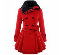 WHZXYDN Nouveau Manteau en Laine Long Et Mince pour Femmes Manteau en Laine à Double Boutonnage Trench-Coat pour Femmes