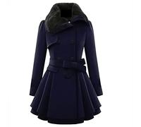 WHZXYDN Nouveau Manteau en Laine Long Et Mince pour Femmes Manteau en Laine à Double Boutonnage Trench-Coat pour Femmes