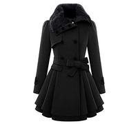 WHZXYDN Nouveau Manteau en Laine Long Et Mince pour Femmes Manteau en Laine à Double Boutonnage Trench-Coat pour Femmes