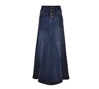 WHZXYDN Printemps Nouvelle Jupe en Jean Taille Haute Jupe Simple Femmes Paquet Hanche Jupe Longue Jupe, Dark Blue, XL
