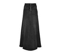 WHZXYDN Printemps Nouvelle Jupe en Jean Taille Haute Jupe Simple Femmes Paquet Hanche Jupe Longue Jupe Noir XL