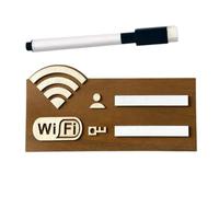 WI -FI Panneau en bois, effaçable et réutilisable, signe de mot de passe avec marquage inclus, décoration murale, table réseau sans fil pour la maison, le bureau, le restaurant