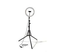 Wi-Light - RL10 - Selfie sur Pied avec Anneau Lumineux - Support téléphone - 3 Tons de lumière - Télécommande Bluetooth