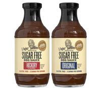 WIAONE G Hughes Sauces barbecue sans sucre, hickory et sauces barbecue originales sans sucre - Sauces barbecue cétogènes, sauces barbecue sans gluten, sauces sans sucre - 510,3 g (lot de 2)