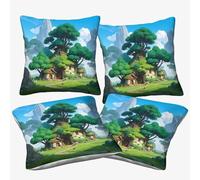 WIASVZMCI Lodge Lot De 4 Housses De Coussin Taie De Coussin Carrée with Invisible Zipper 40x40cm