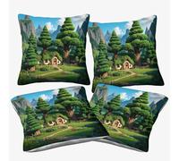 WIASVZMCI Lodge Lot De 4 Housses De Coussin Taies d'oreiller pour Maison, Bureau, Canapé, Chambre, Voiture, Jardin 50x50cm