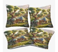 WIASVZMCI Lodge Lot De 4 Taies De Coussin Taies d'oreiller pour Canapé Salon Lit Décoration 50x50cm