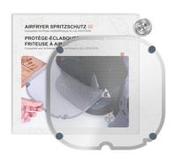 WIAZZLUK Anti-éclaboussures pour Air Fryer en Acier Inoxydable, Protection Anti-éclaboussures Accessoires Compatible avec Philips Essential Airfryer XL - 6.2L (HD9270/90), avec 6 Aimants