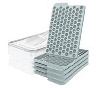 WIBIMEN Lot de 4 mini bacs à glaçons,Démoulage facile,104x4 petits bacs à glaçons écrasés pour refroidir les boissons, le café, le jus (lot de 4 bacs à glaçons bleus, bac à glaçons et pelle à glace)