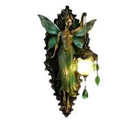 Wiboie Applique murale vintage - Ailes de fée en résine, lampe de décoration vintage, ailes de fée, veilleuse angélique sculptée pour la maison, éclairage intérieur, applique fantaisie, dortoir