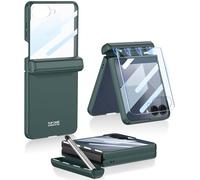Wibrthz Coque pour Samsung Galaxy Z Flip 7 avec S Pen, Housse Fine en PC Antichoc avec Protection à Charnière Magnétique + Protecteur D'écran en Verre Trempé pour Samsung Z Flip 7 5G(Vert)
