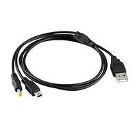 WICAREYO 2 in1 Câble de chargeur Compatible pour PSP, Câble de chargeur USB de transfert de synchronisation de données Compatible pour PSP 1000 2000 3000