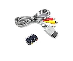WICAREYO Câble Audio Vidéo AV RCA Composite 1,8 m avec 3RCA vers SCART Adaptateur Compatible pour Wii/Wii U