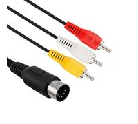WICAREYO Câble TV Composite AV Audio Vidéo 1,8 m Compatible pour Genesis 1/Mega Drive 1/Master System 1