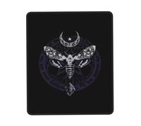 Wicca Païen Sorcier Lune Sacrée Papillon De La Mort Mousepad Portable Mouse Pad Antidérapant Tapis De Souris Gaming pour Bureau Voyage Maison 25X30Cm