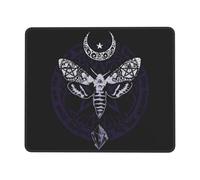 Wicca Païen Sorcier Lune Sacrée Papillon De La Mort Tapis De Souris Gaming Portable Mousepad Lavable Mouse Pad pour Ordinateur Travail Bureau 25X30Cm
