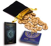 WICCSTAR Naturelles 25 en Les Runes divinatoires Pierre Sac avec Ensemble de Mise en Page et Signification Parchemin (en Anglais)
