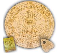 WICCSTAR Planche Pendule en Bois gravé pour Les Pratiques de Divination et Les séances spirituelles sur Planche Ouija. Fournitures de Sorcellerie de qualité supérieure de 20 cm. Ajout à Votre décor d