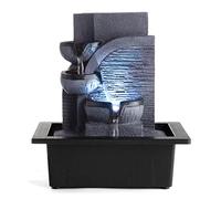 Wichemi - Fontaine de table cascade, fontaine à eau relaxante, fontaine de table de méditation zen Feng Shui avec lumière LED pour la maison et le bureau, décoration intérieure (style 6)