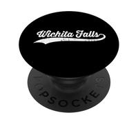 Wichita Falls, Texas, nom de Ville américain, cursif, Vintage, rétro PopSockets PopGrip Adhésif