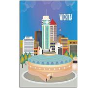 Wichita Kansas Vintage Rétro Mur Art Toile Affiche Art Imprimer Chambre Décoration Accueil Décoration Sans cadre 40x60cm