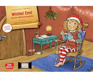 Wichtel Emil und der Weihnachtswirbel. Kamishibai Bildkartenset: Eine zauberhafte Geschichte mit 10 Wichtelstreichen auf Bildern zum Rätseln und Entdecken. Eine Wichtelgeschichte für die Adventszeit