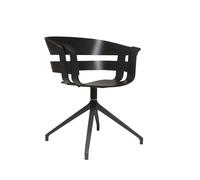 Wick Chaise de Salle à Manger Pivotante Noir/Gris Foncé
