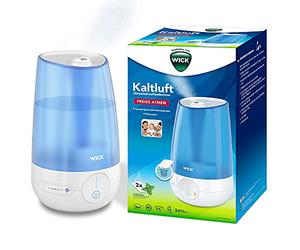 Wick WUL565 Humidificateur d'air froid à ultrasons, commande tactile numérique, réglable, réservoir d'eau de 4,5 l, pour chambre à coucher, bureau, chambre d'enfant jusqu'à 35 m² - Coussinets d'huiles